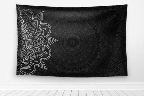 Black Half Lotus Mandala