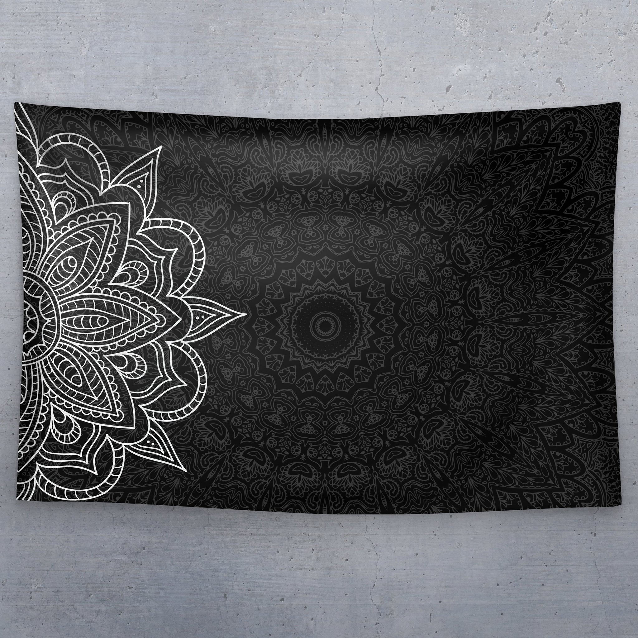 Black Half Lotus Mandala