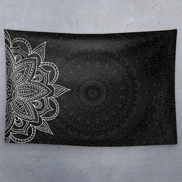 Black Half Lotus Mandala