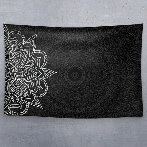 Black Half Lotus Mandala